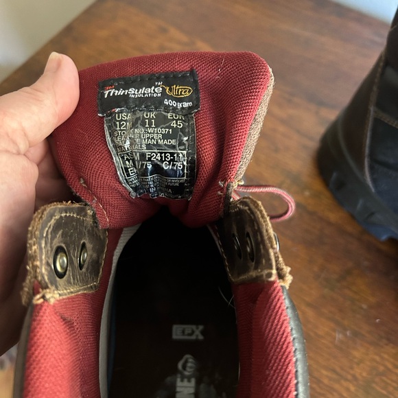 Wolverine Brown Leather Lace Up Non Slip Work Boots Mens Size 12 - Picture 9 of 11